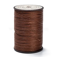 Round Waxed Polyester Thread String, Micro Macrame Cord, Twisted Cord, for Leather Sewing Stitching, Saddle Brown, 0.45mm, about 174.97 yards(160m)/roll(YC-D004-02B-019)