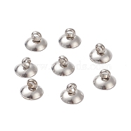 304 Stainless Steel Bead Cap Pendant Bails, for Globe Glass Bubble Cover Pendants, Stainless Steel Color, 6mm, Hole: 1.8mm(STAS-G224-24P-08)
