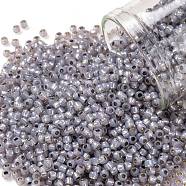 TOHO Round Seed Beads, Japanese Seed Beads, (PF2122) PermaFinish Light Amethyst Opal Silver Lined, 11/0, 2.2mm, Hole: 0.8mm, about 50000pcs/pound(SEED-TR11-PF2122)