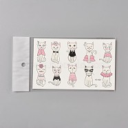 Removable Kitten Temporary Tattoos, Water Proof, Cartoon  Paper Stickers, Cat, Colorful, 120~121.5x75mm(AJEW-WH0061-B07)
