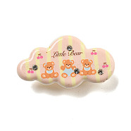 Cute Cloud Resin Alligator Hair Clips, Hair Accessories for Girls, Bear, 24.5x44.5x13mm(AJEW-U004-04E)