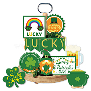 Saint Patrick's Day Wooden Tiered Tray Decor Set, Table Wood Sign Rustic Farmhouse Home Decoration, Mixed Shapes, 60~100x45~100x2.5mm(ODIS-WH0062-01)