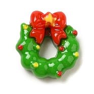 Christmas Theme Opaque Resin Cabochons, Christmas Wreath, 12x11x5mm(RESI-R453-01G)