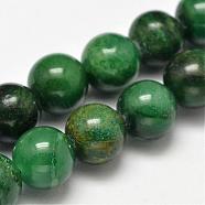 Natural African Jade Beads Strands, Round, about 8mm, Hole: 1mm, about 49pcs/strand, 15.5 inch(G-K091-8mm)