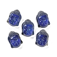 Transparent Temperature Change Color Glass Beads, Buddha, Royal Blue, 22x16x10mm(GLAA-Q100-01C)