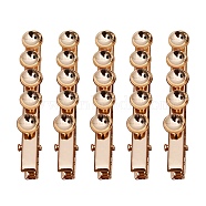 Electroplate Iron Alligator Hair Clips, with Brass Tray, Light Gold, 60x6mm, Half Round Tray: 8mm(KK-WH0078-03KCG)