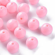 Opaque Acrylic Beads, Round, Pearl Pink, 16x15mm, Hole: 2.8mm, about 220pcs/500g(MACR-S370-C16mm-A01)