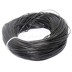 Cowhide Leather Cord, Leather Jewelry Cord, Jewelry DIY Making Material, Round, Black, 1.5mm(WL-F001-1.5mm-13)