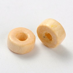 Column Natural Wood Beads, Lead Free, 6x3mm, Hole: 2mm(X-WOOD-ZX025-LF)