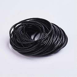 2.5mm Cowhide Leather Jewelry Cord DIY Accessories, Black, Size: about 2.5mm in diameter(X-WL-A001-18)