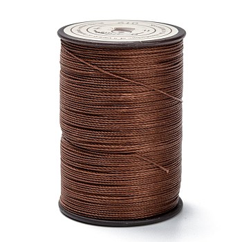 Round Waxed Polyester Thread String, Micro Macrame Cord, Twisted Cord, for Leather Sewing Stitching, Saddle Brown, 0.45mm, about 174.97 yards(160m)/roll