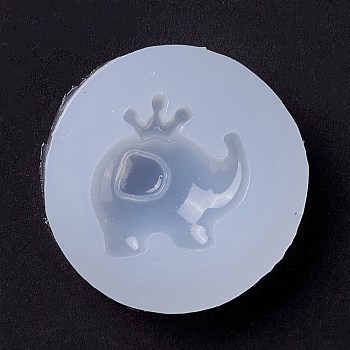 Elephant DIY Food Grade Silicone Molds, Resin Casting Molds, For UV Resin, Epoxy Resin Jewelry Making, White, 39x9mm, Inner Diameter: 25x24mm