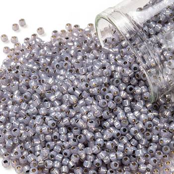 TOHO Round Seed Beads, Japanese Seed Beads, (PF2122) PermaFinish Light Amethyst Opal Silver Lined, 11/0, 2.2mm, Hole: 0.8mm, about 50000pcs/pound