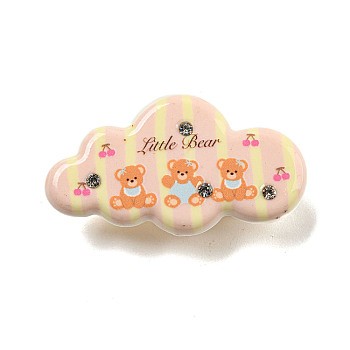 Cute Cloud Resin Alligator Hair Clips, Hair Accessories for Girls, Bear, 24.5x44.5x13mm