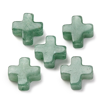 Natural Green Aventurine Beads, Cross, 10x10x4mm, Hole: 1.2mm