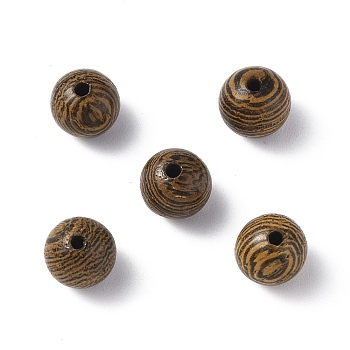 Wood Beads, Undyed, Round, Camel, 8mm, Hole: 1.6mm
