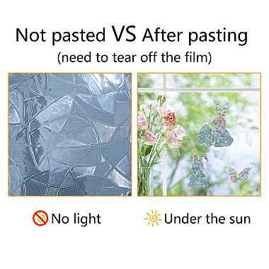 Autocollants adhésifs imperméables de film de vitrail de couleur de pvc de laser(DIY-WH0256-082)-8
