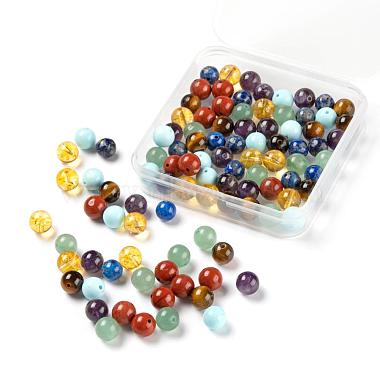 100 pièces de pierres de guérison chakra yoga 7 couleurs(G-LS0001-04)-2
