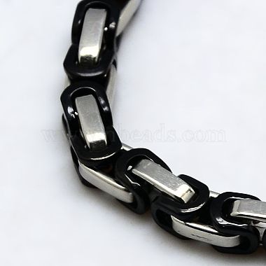 Men's Boys Byzantine Chain Necklaces Fashionable 201 Stainless Steel Necklaces(NJEW-I008-48C)-2