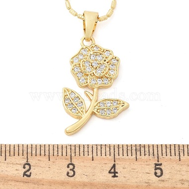 Brass Micro Pave Clear Cubic Zirconia Pendant Necklaces for Women(NJEW-M084-02G-01)-3