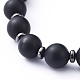 Natural Black Agate Beads Stretch Bracelets(X-BJEW-JB05233)-3