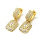 Rack Plating Brass Micro Pave Cubic Zirconia Hoop Earring for Women(EJEW-H091-35G)-1