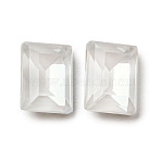 Glass Rhinestone Cabochons, Point Back & Back Plated, Faceted, Rectangle, Crystal, 8x6x4mm(RGLA-G021-01B-001DE)