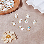40Pcs Alloy Enamel Pendants, Rabbit Head Charms, Golden, 17.5x9.5x1mm, Hole: 1.5mm(ENAM-LP0002-56)