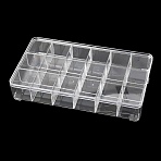 Plastic Bead Containers, Box, Clear, 29x16.5x4.7cm(CON-S015)