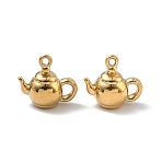 304 Stainless Steel Charms, Teapot, Ion Plating(IP), Golden, 12.5x13.5x7.5mm, Hole: 1.2mm(X-STAS-F341-16G)
