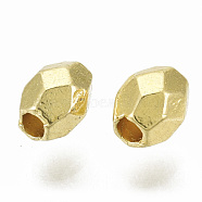 Alloy Spacer Beads, Oval, Cadmium Free & Nickel Free & Lead Free, Golden, 4x3.5mm, Hole: 1mm, about 5776pcs/760g(TIBE-Q063-29G-NF)