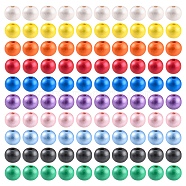 100Pcs 10 Colors Painted Natural Wood Beads, Pearlized, Round, Mixed Color, 10x8.5mm, Hole: 3mm, 10pcs/color(WOOD-YW0001-08)