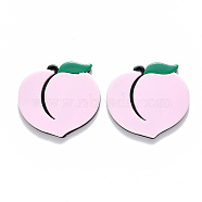 Cellulose Acetate(Resin) Pendants, Peach, Pearl Pink, 37.5x40x4mm, Hole: 2mm(KY-R017-28)