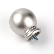 ABS Plastic Curtain Rod Head, Round, Silver, 49x34mm, Pin: 5mm(FIND-WH0075-11B)