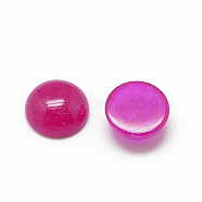 Natural White Jade Cabochons, Dyed, Half Round/Dome, Medium Violet Red, 12x5mm(G-T073-23)