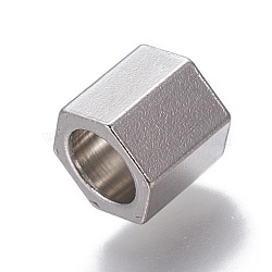 Tarnish Resistant 201 Stainless Steel Beads, Hexagonal Prism, Stainless Steel Color, 8x8x8mm, Hole: 5.5mm(X-STAS-P239-33P)