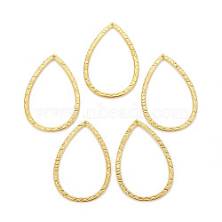 Alloy Pendants, teardrop, Golden, Lead Free and Cadmium Free and Nickel Free, 41x27.5x1.2mm, Hole: 1mm(X-EA11904Y-NFG)