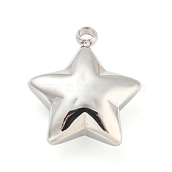 Non-Tarnish 304 Stainless Steel Charms, Star Charm, Stainless Steel Color, 11x10x4mm, Hole: 1mm(X-STAS-P333-08P)