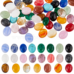 46Pcs 23 Styles Natural & Synthetic Mixed Gemstone Cabochons, Oval, Mixed Dyed and Undyed, 10.5x8.5x4.5mm, 2pcs/style(G-FH0002-52)