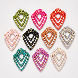 Resin Pendants, Imitation Woven Rattan Pattern, Kite, Mixed Color, 44x33x5mm(RESI-T029-08)