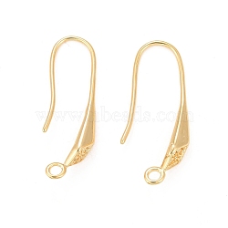 Rack Plating Eco-friendly Brass Earring Hooks, with Horizontal Loop and Settings for Rhinestone, Lead Free & Cadmium Free, Real 24K Gold Plated, 29x4.5mm, Hole: 1.5mm, 21 Gauge, Pin: 0.7mm, Fit for 1mm Rhinestone(KK-D075-10G-RS)