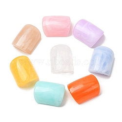 Two-Tone Imitation Gemstone Acrylic Beads, Shield, Mixed Color, 23x18x11mm, Hole: 2mm, about 150pcs/500g(AC-CBA7B05-20)