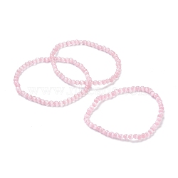 Round Cat Eye Beads Stretch Bracelets for Girl Women, Pink, Beads: 4~5mm, Inner Diameter: 2-1/4 inch(5.65cm)(BJEW-A117-A-12)