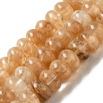 Watermelon Stone Glass Beads Strands, Rondelle, 10x6~6.5mm, Hole: 1mm, about 59~61pcs/strand, 14.57~15.16 inch(37~38.5cm)