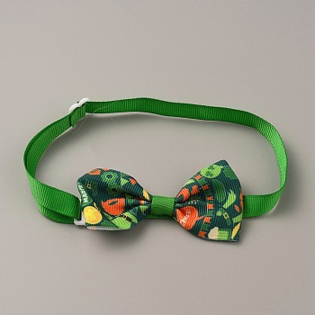 Adjustable Cloth Pet Bow Ties, Pet's Collars, with Plastic Buckles, for Saint Patrick's Day, Flag Pattern, 240~395mm
