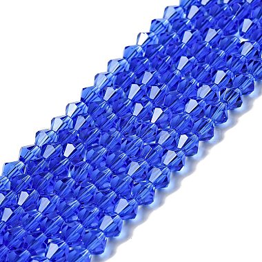 6mm Blue Bicone Glass Beads