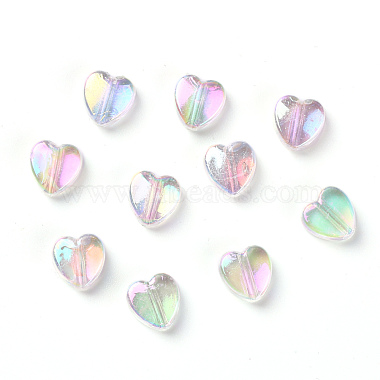 Clear AB Heart Acrylic Beads