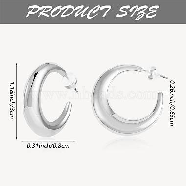 Boucles d'oreilles en forme de croissant de lune(JE1089B)-2