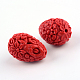 Carved Flower Cinnabar Beads(CARL-Q004-53)-2