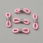 Silicone EyeGlass Holders, with Platinum Iron Findings, Pink, 21.5x6x4.5mm(IFIN-WH0073-10E)